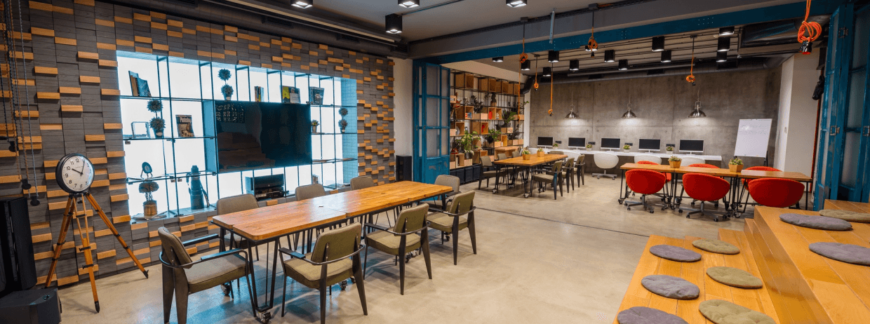 Conference room with large screen